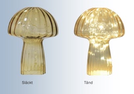 Bordslampa Svamp 33 cm – dimbar glaslampa i retrostil
