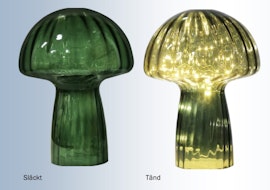 Bordslampa Svamp 33 cm – dimbar glaslampa i retrostil