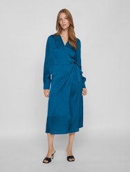 Viomi L/S Satin Wrap Dress