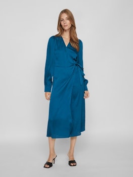 Viomi L/S Satin Wrap Dress