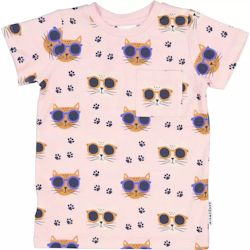 T-shirt Bambu Cool Cats Rosa - Geggamoja
