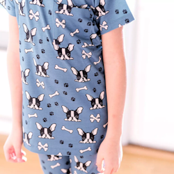 T-shirt Bambu Bulldog blue - Geggamoja