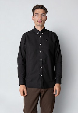 Oxford Stretch Plain L/S Black - Clean Cut Copenhagen