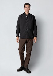 Oxford Stretch Plain L/S Black - Clean Cut Copenhagen