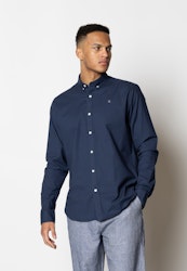 Oxford Stretch Plain L/S Navy - Clean Cut Copenhagen