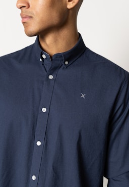 Oxford Stretch Plain L/S Navy - Clean Cut Copenhagen