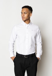Oxford Stretch Plain L/S White - Clean Cut Copenhagen