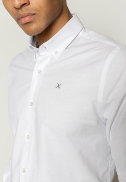 Oxford Stretch Plain L/S White - Clean Cut Copenhagen