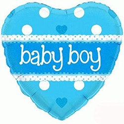 Ballong, Helium,  Hjärta, Baby shower, Baby boy