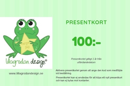 Presentkort LillaGrodan design - valör 100 kr