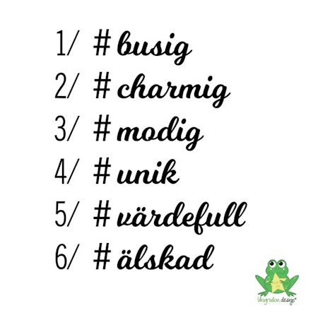 Valbara hashtags till t-shirts