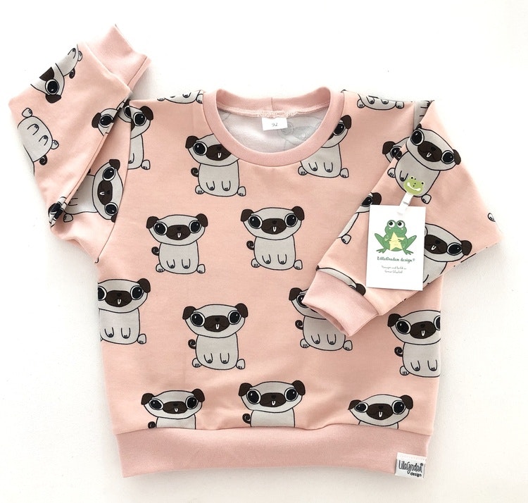 Oversizetröja, Puderrosa, strl 92 - LillaGrodan design - färgglada  barnkläder på nätet