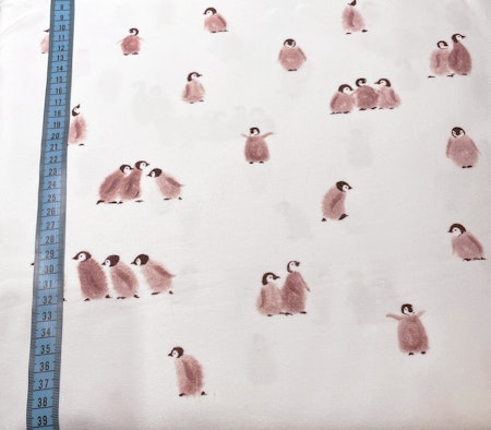 Tyg Pingviner Cremevit #640