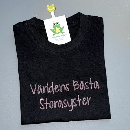 Tshirt "Världens Bästa...", typsnitt 4, glitter guldrosé