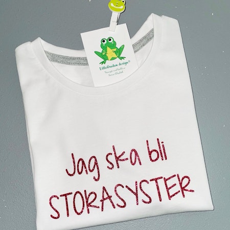 Tshirt "Jag ska bli...", typsnitt 4 och Glitter Mörkrosa