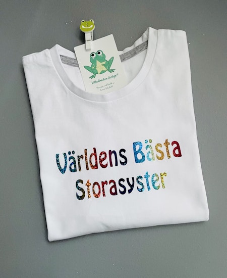 Tshirt "Världens Bästa...", typsnitt 6, Regnbåge Skimmer