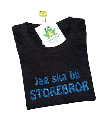 Tshirt "Jag ska bli...", typsnitt 6 och Glitter Blå
