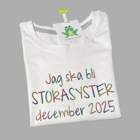 Tshirt "Jag ska bli...", typsnitt 4 och Regnbåge Glittrig