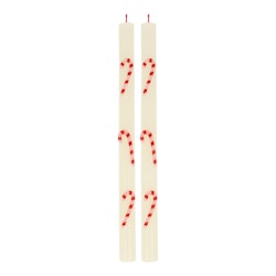 2-pack ljus "Polkagris"