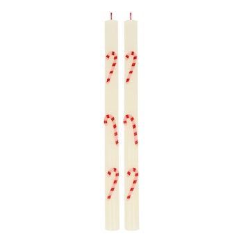 2-pack ljus "Polkagris"