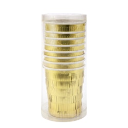 8-pack pappersmugg med guldfransar