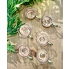 6 glöggmuggar i glas med hållare i koppar