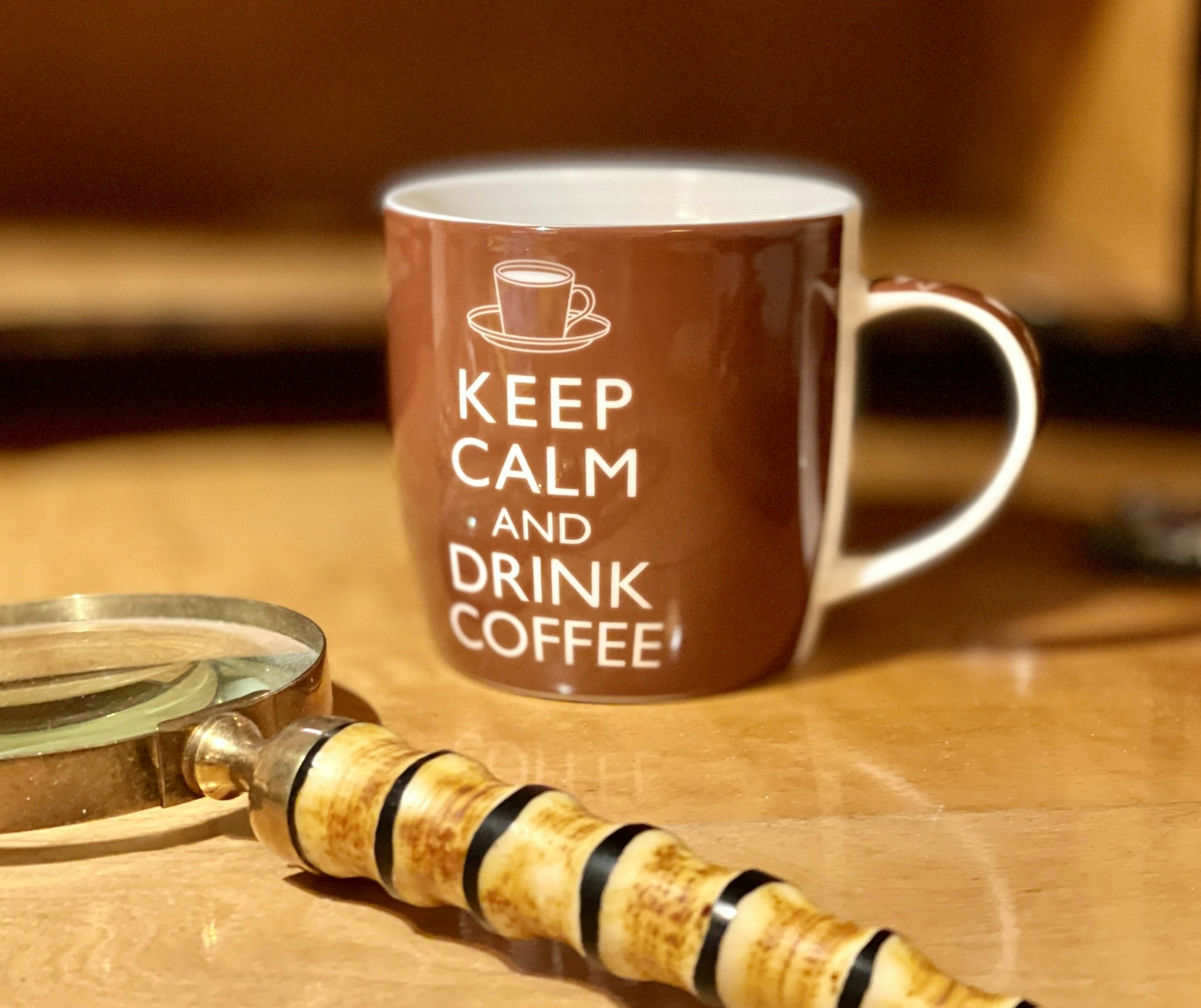 Kopp mugg Keep calm and drink coffee design porslin