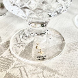 6 stycken snaps/likörglas ”Diadem” Skruf glasbruk