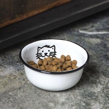 Matskål katt emalj