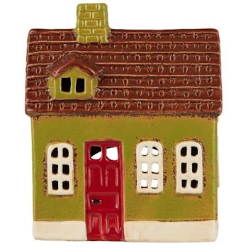 Ljuslykta hus grönt