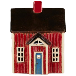 Ljuslykta hus rött