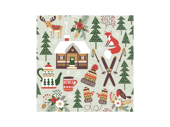 Servett ”Winter cabin”