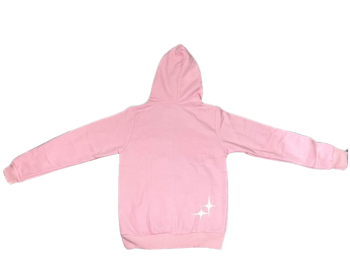 Pink Hoodie with White Text