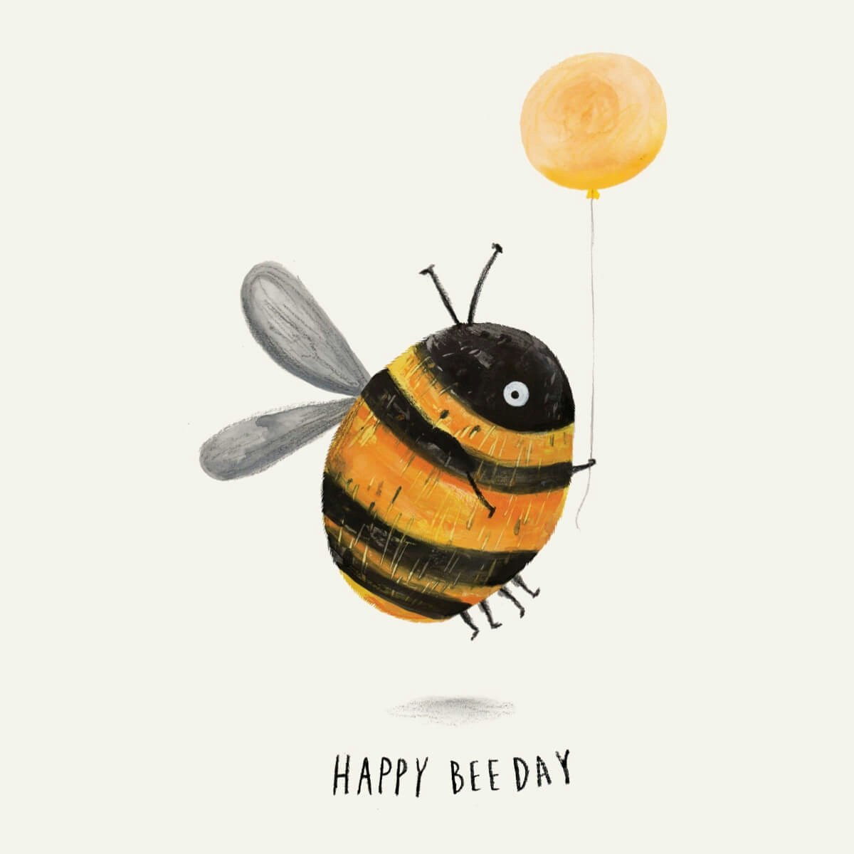 Dubbelt kort med kuvert - Happy Bee Day (Fraktfritt)