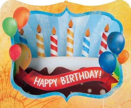 Utvikbart kort med kuvert - Happy Birthday ljus (Fraktfritt)