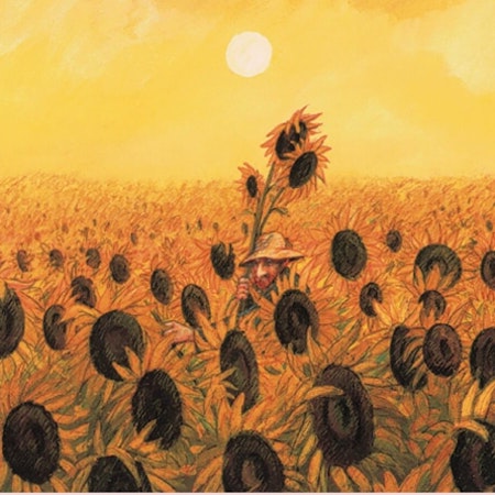 Dubbelt kort med kuvert - van Goghs solrosor (Fraktfritt)