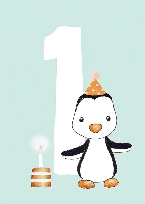 FYND Dubbelt kort med kuvert - 1 år fyllda (Fraktfritt)