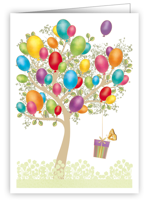 Litet kort med kuvert - Ballongträdet (Fraktfritt)
