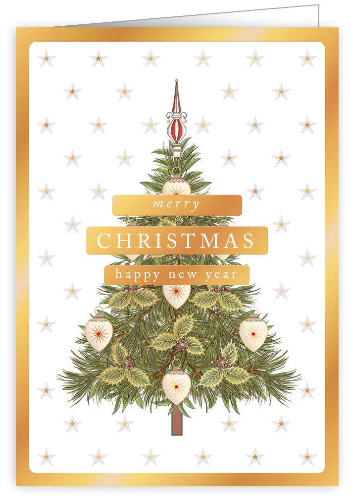 Julkort med kuvert -  Klädd julgran (Fraktfritt)