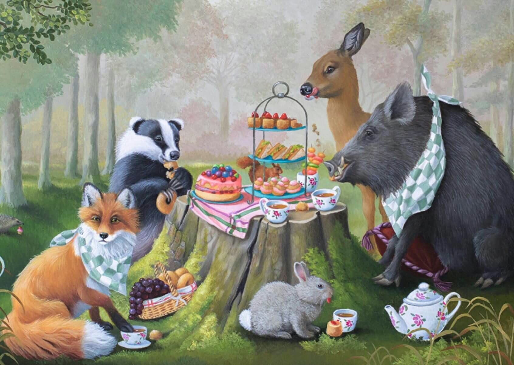 Enkelt Kort - Vilda djurs picknick (Fraktfritt)
