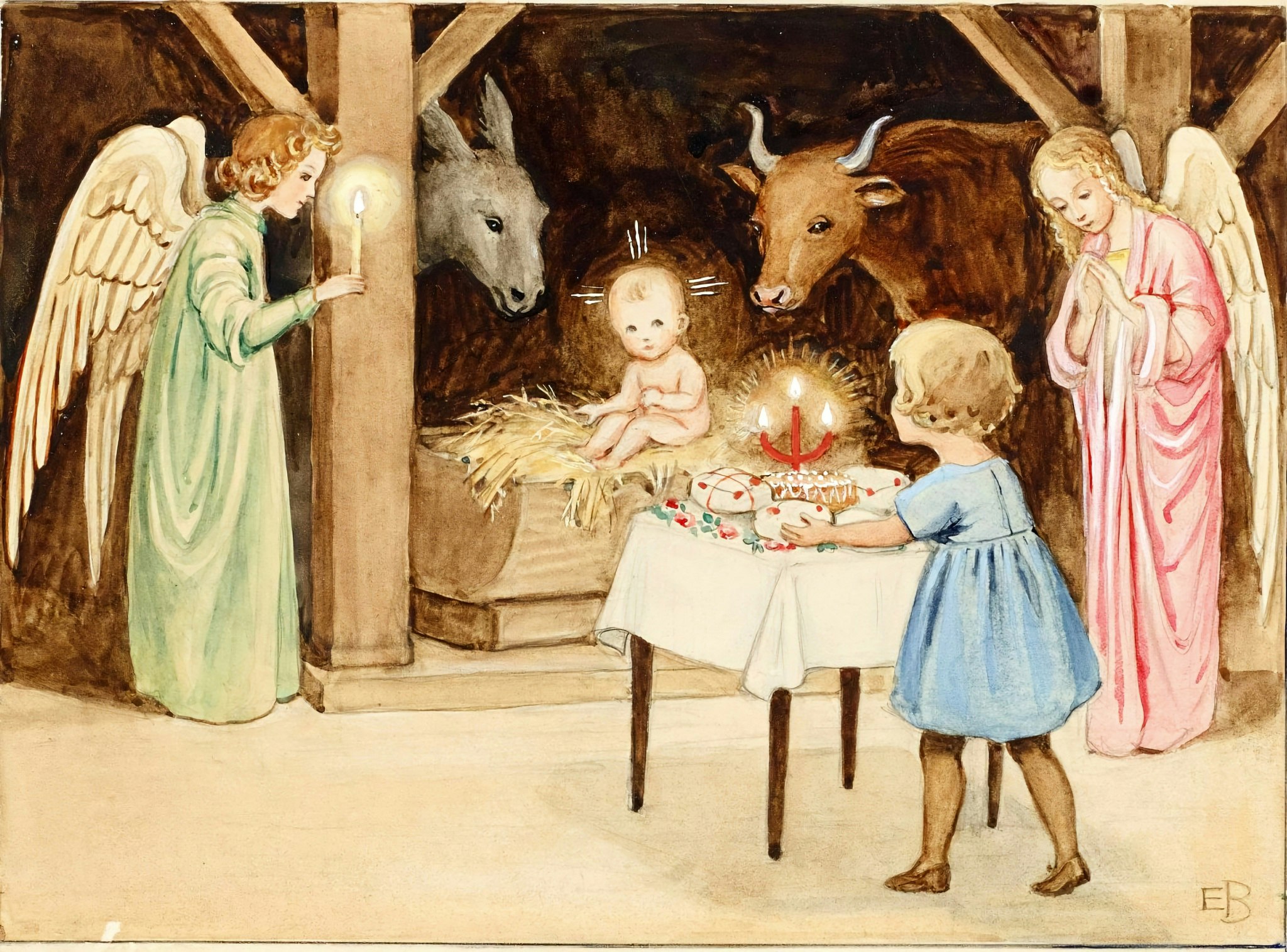Enkelt kort - Jesusbarnets födelse (Fraktfritt)