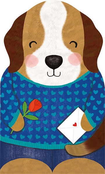 Kort med kuvert - Valentinhunden (Fraktfritt)