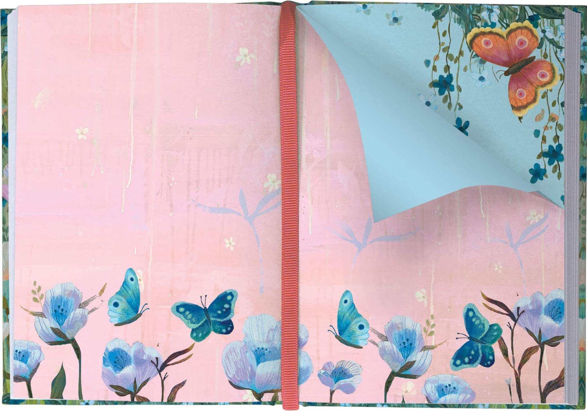 Stor Anteckningsbok - Blommor och fjärilarna