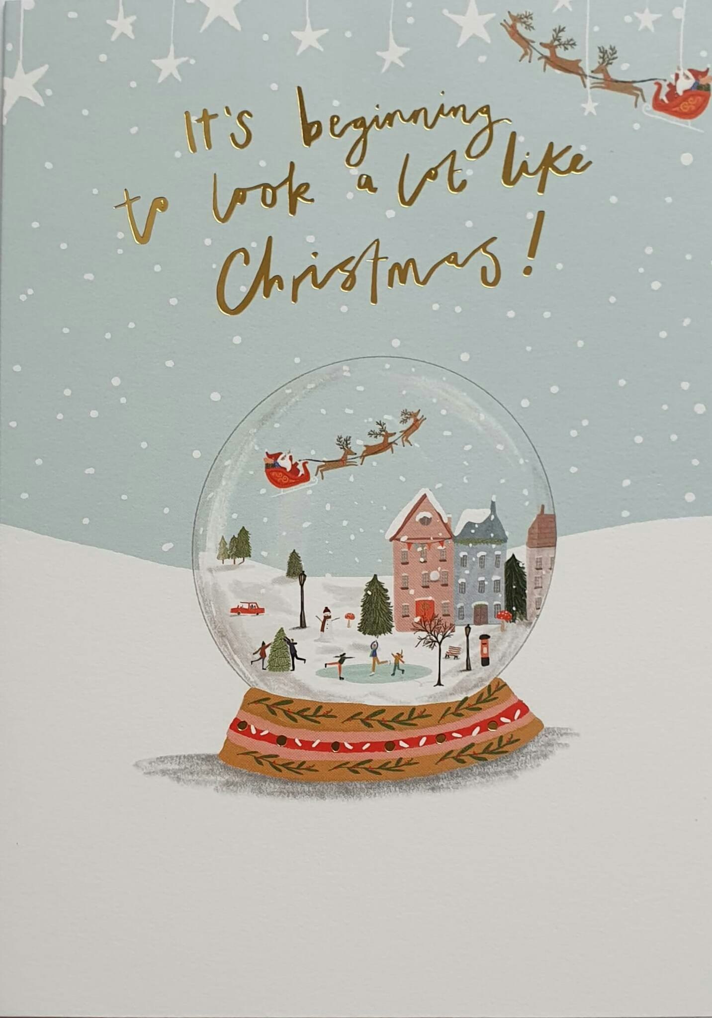 Julkort med kuvert - Snöglob (Fraktfritt)