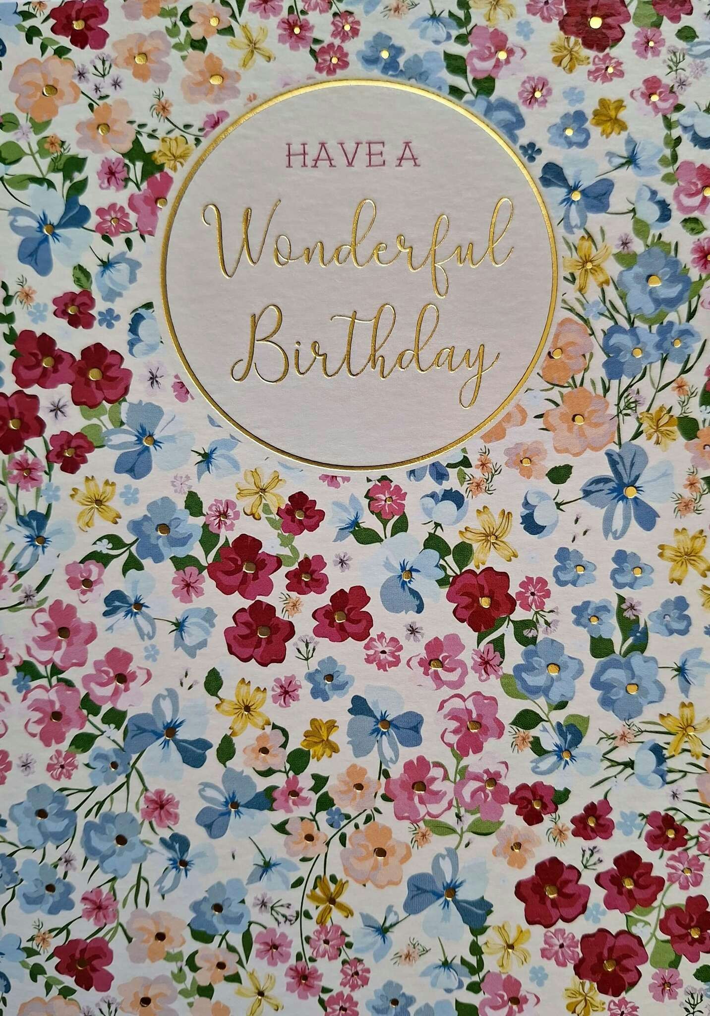 Dubbelt kort med kuvert - Födelsedagsblommor (Fraktfritt)