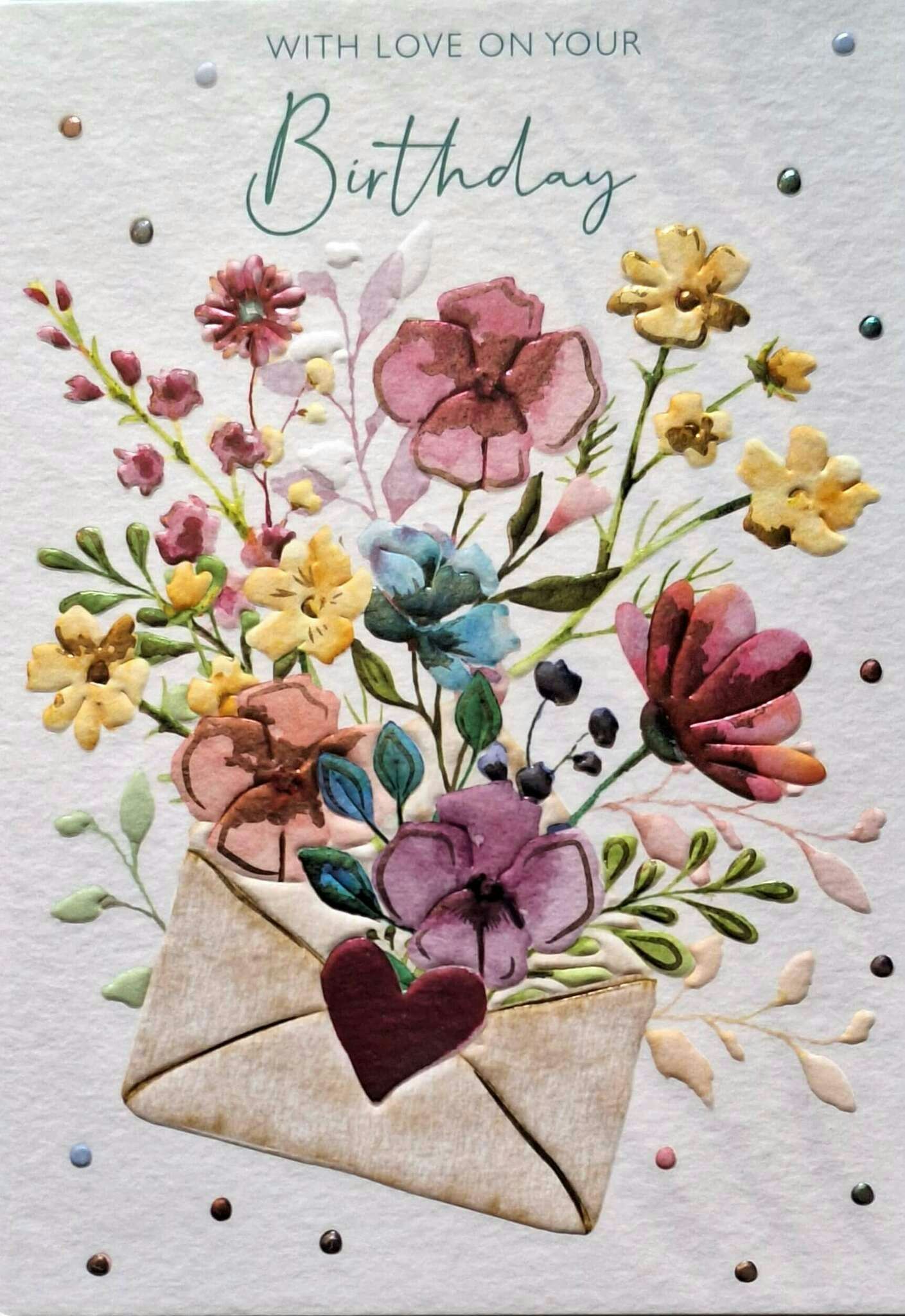 Dubbelt kort med kuvert - Blomstrande grattisbrev (Fraktfritt)