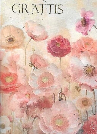 Litet kort med kuvert - Grattis i rosa toner (Fraktfritt)