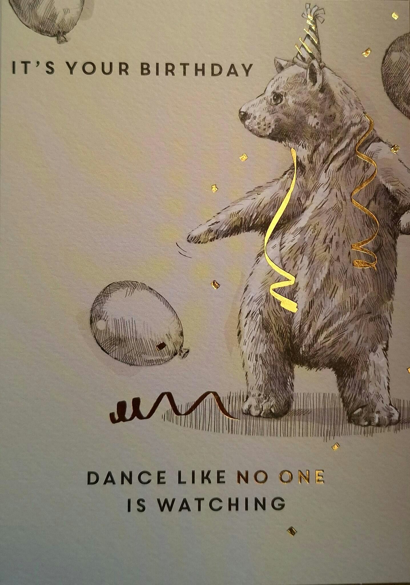 Dubbelt kort (guld) med kuvert - Dance (Fraktfritt)