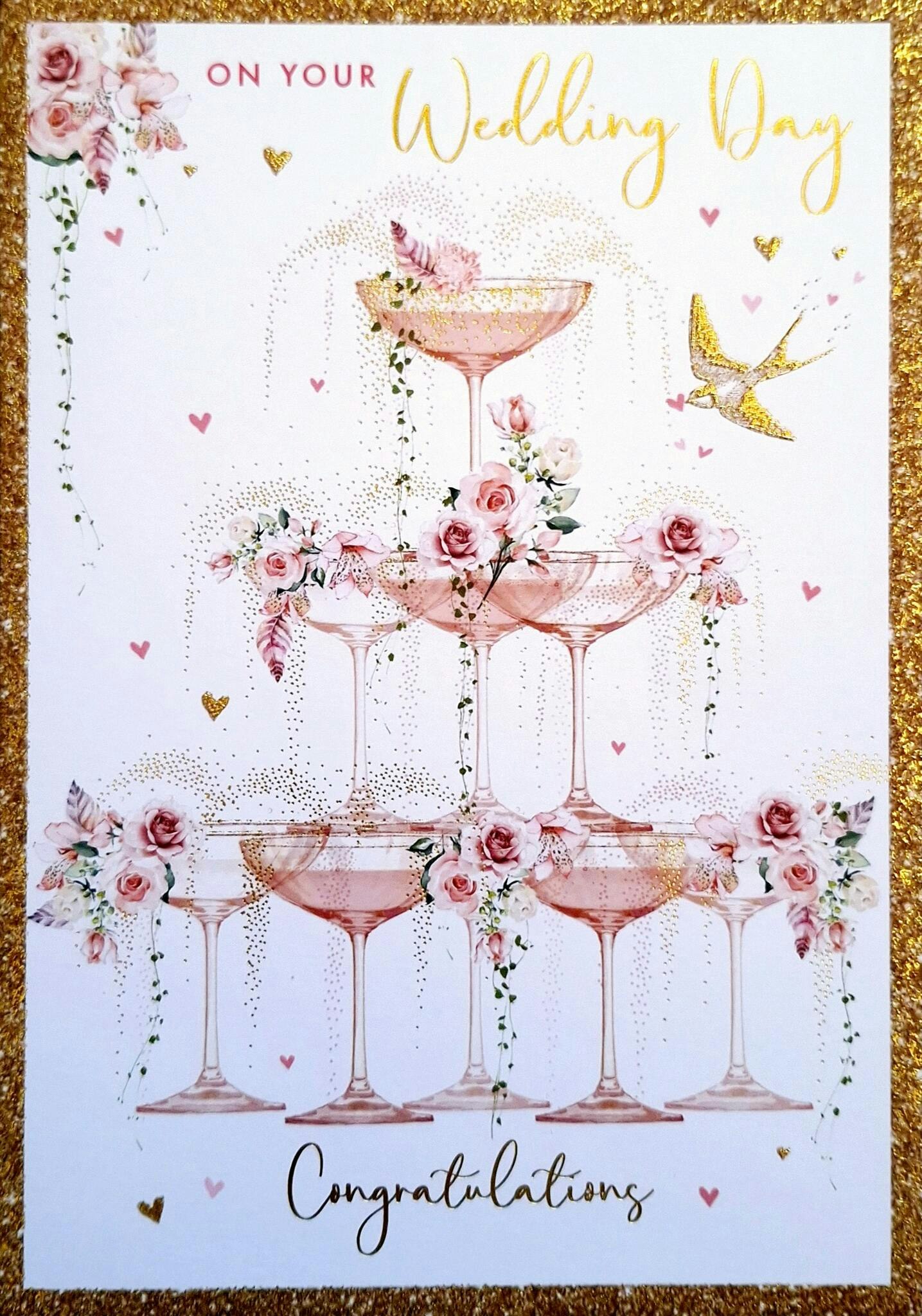 Större kort med kuvert - On your wedding day (Fraktfritt)