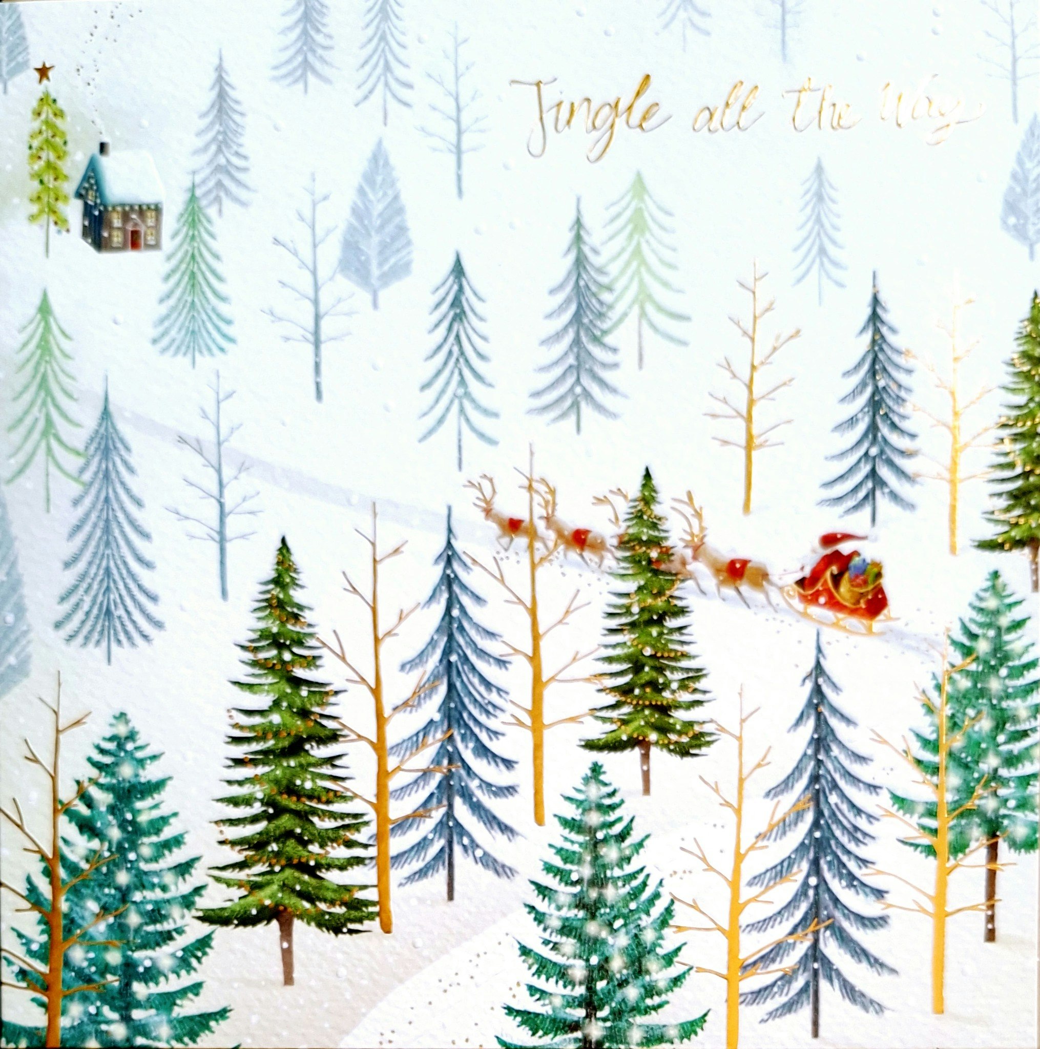 Julkort med kuvert - Jingle all the way  (Fraktfritt)